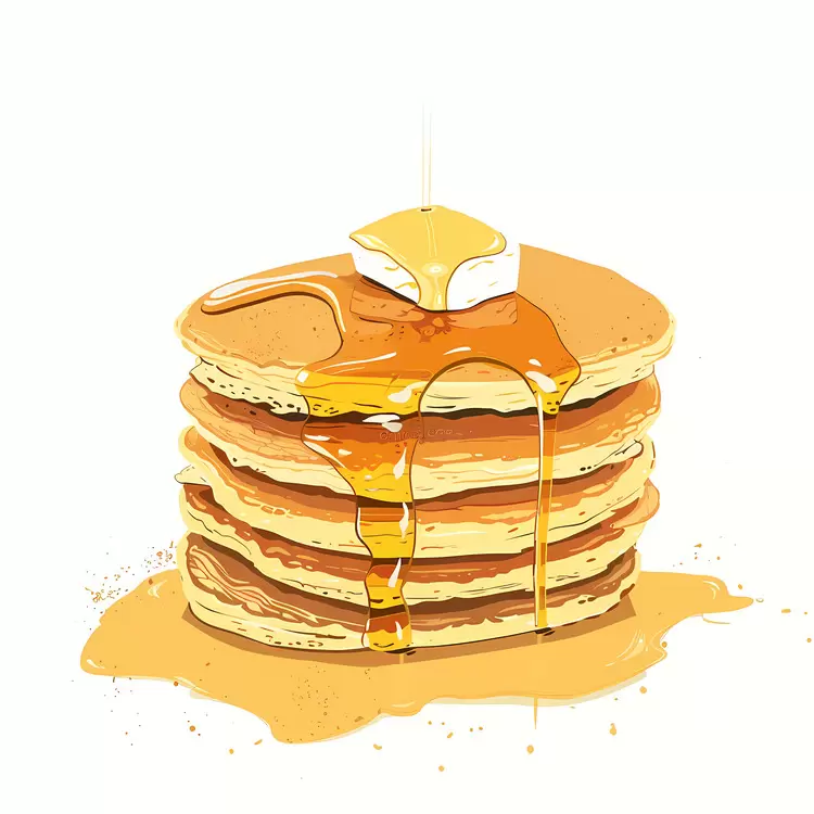 Pancakes with Butter and Syrup