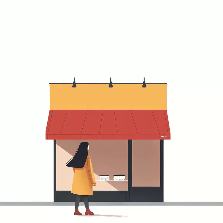 Stylish Bakery Shop with Display Window