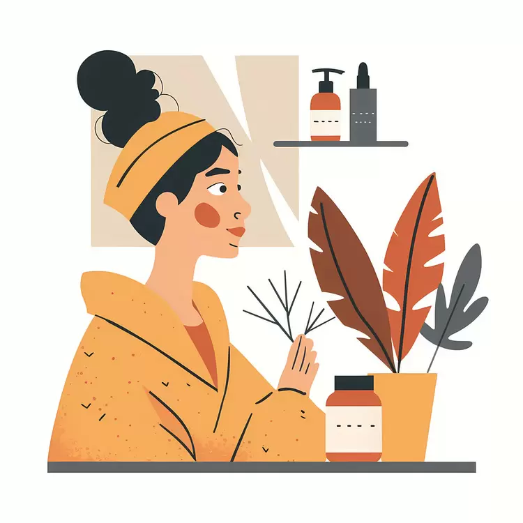 Woman Enjoying Skincare Routine