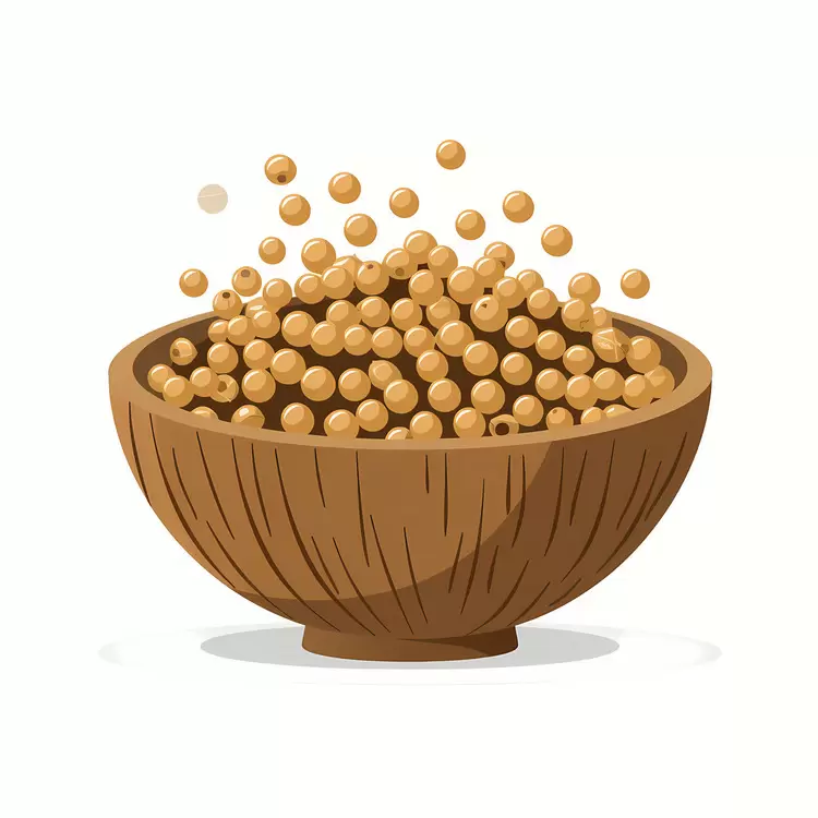 Soybeans in Wooden Bowl