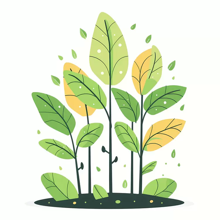 Cute Green Plants Illustration