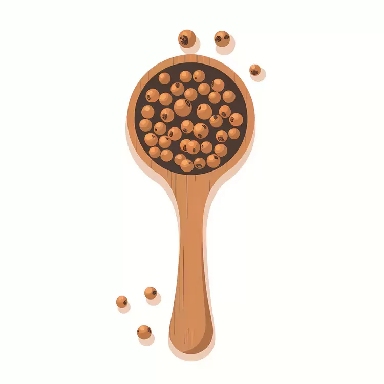 Allspice Berries in Wooden Spoon