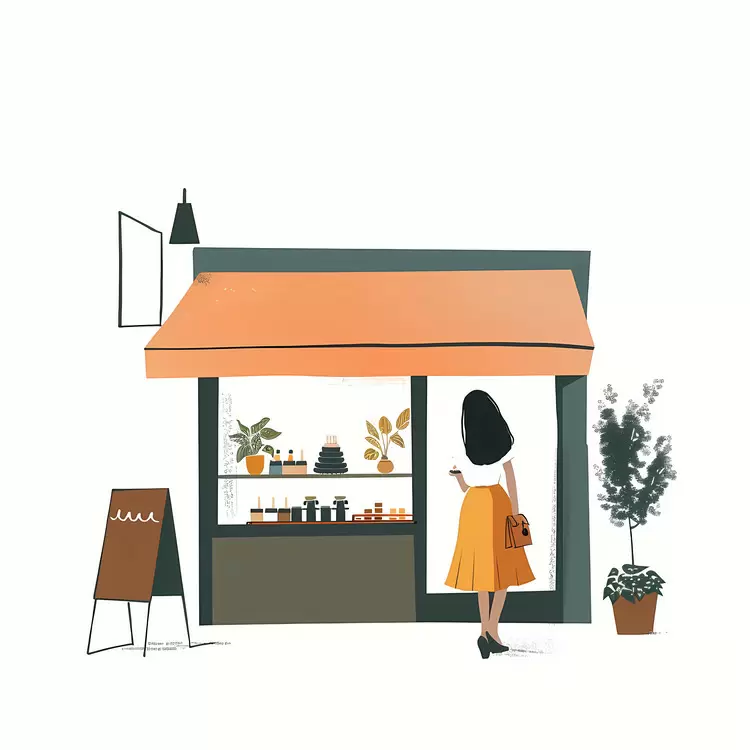 Elegant Green Doodle Shop Front