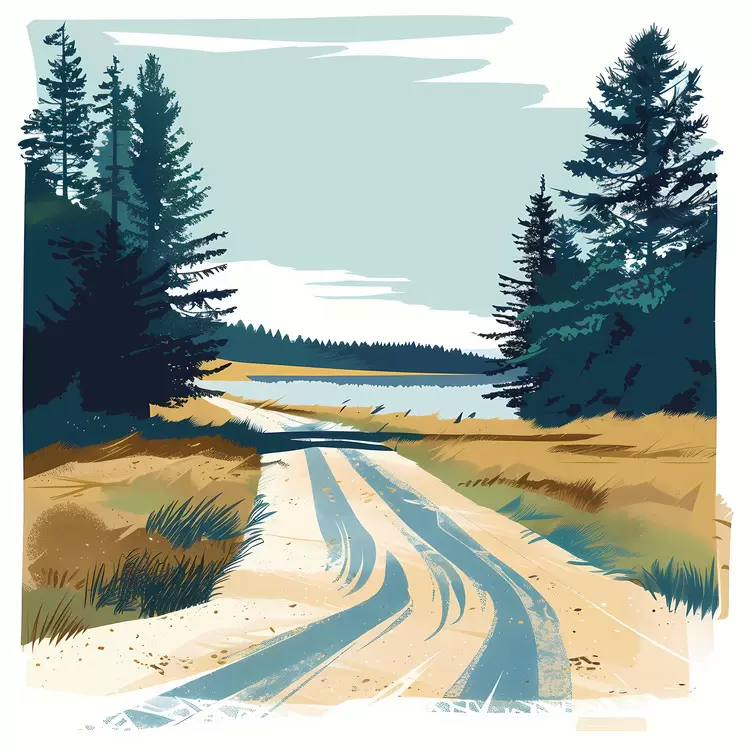 Scenic Dirt Road Through Nature