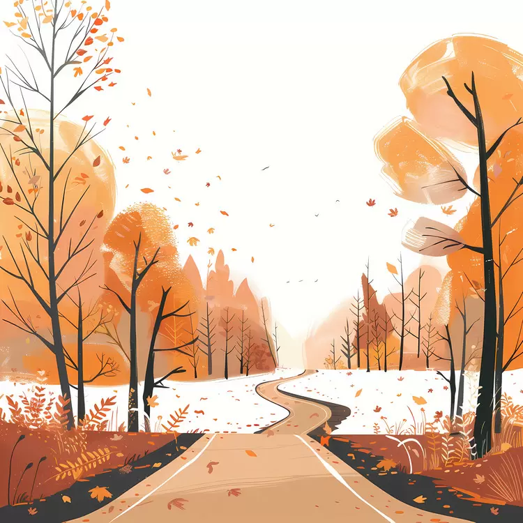 Serene Path in Autumn Woods