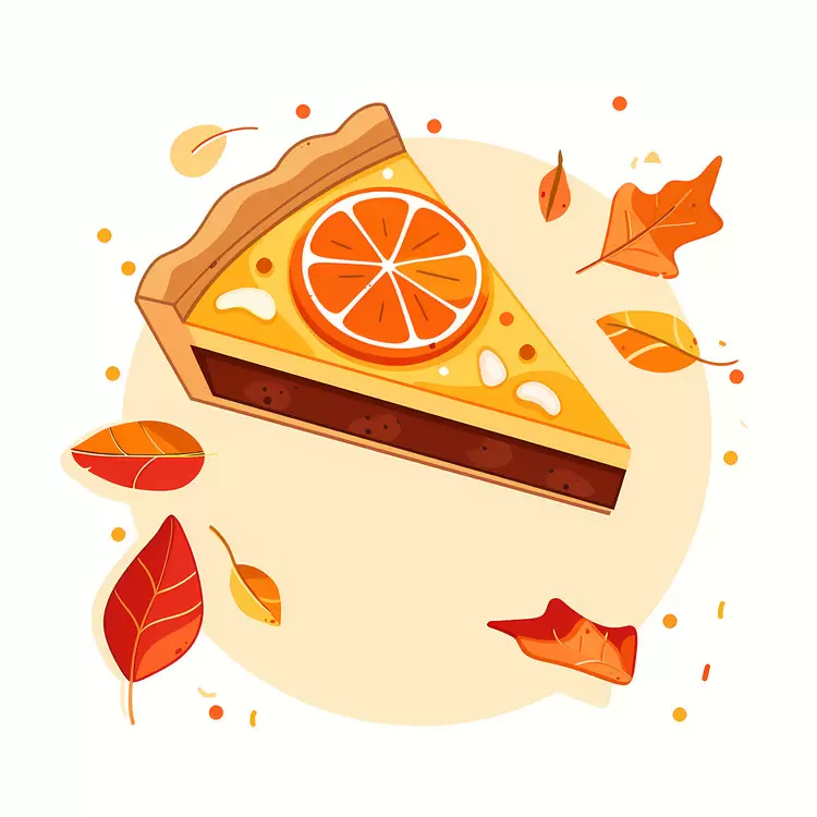 Orange Slice Pie with Autumn Leaves