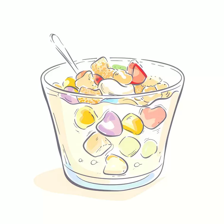 milk fruit raisins yogurt cereal