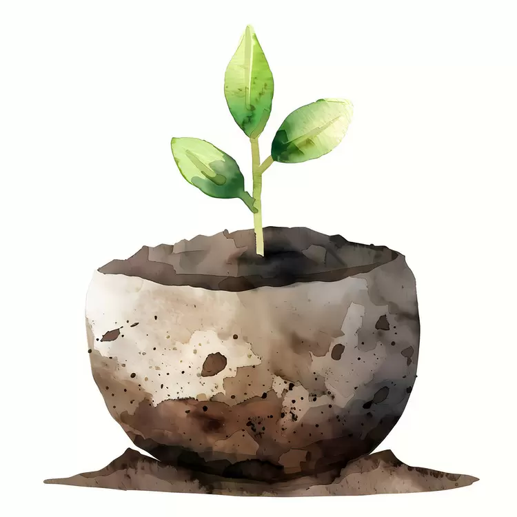 life plant watercolor earth thriving