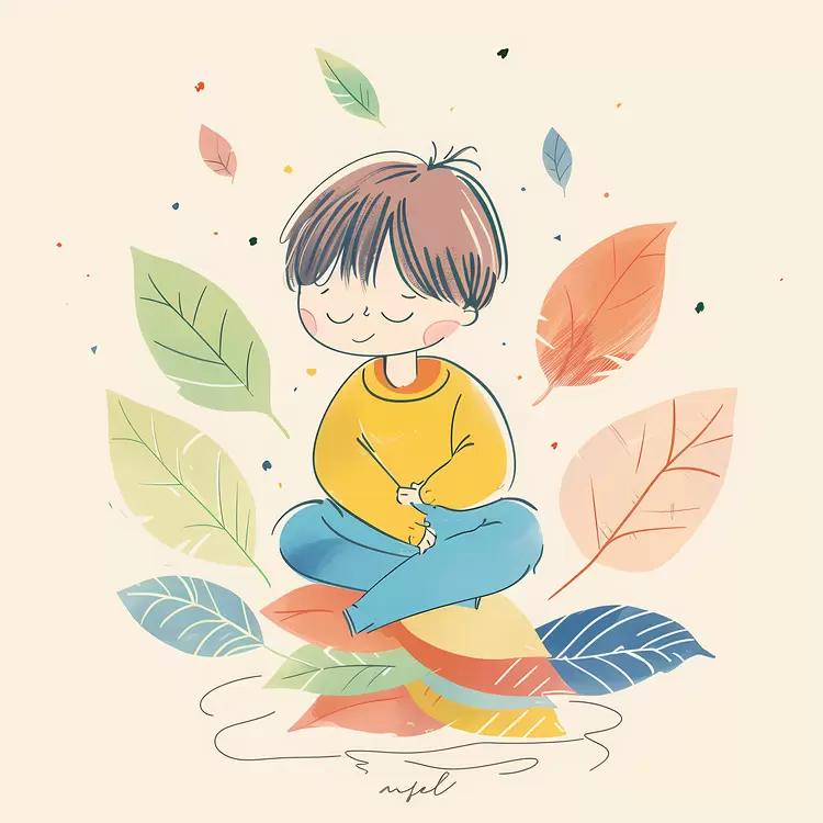 Yellow jacket Autumn foliage Nature Laying on leaves Hands in prayer position