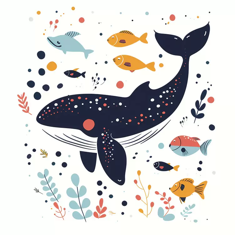 whale colorful seal fish ocean