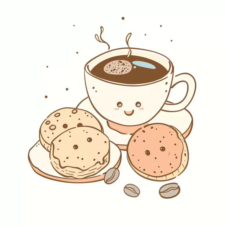 breakfast coffee beans cup of coffee snacks smile