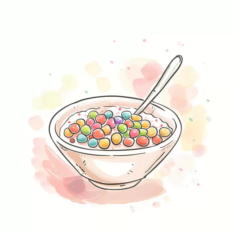 multicolored cereal bowl of cereal colorful cereal vintage style cereal with fruit