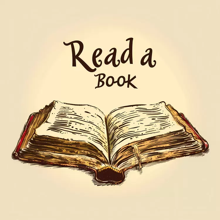 Open Book Illustration for Reading Concept