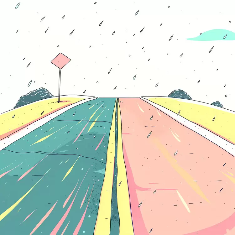 Colorful Road in Cartoon Style
