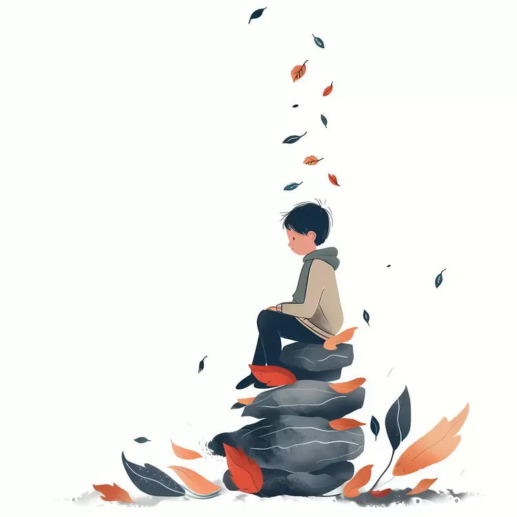 quiet stack of rocks relaxing cozy boy