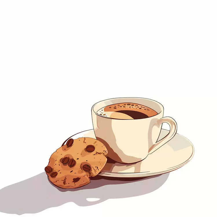 brown saucer chocolate chip cookie cream and sugar coffee mug beverage container