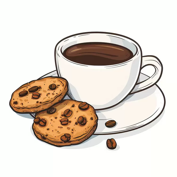 Plate Coffee and Cookies Biscuit Sugar