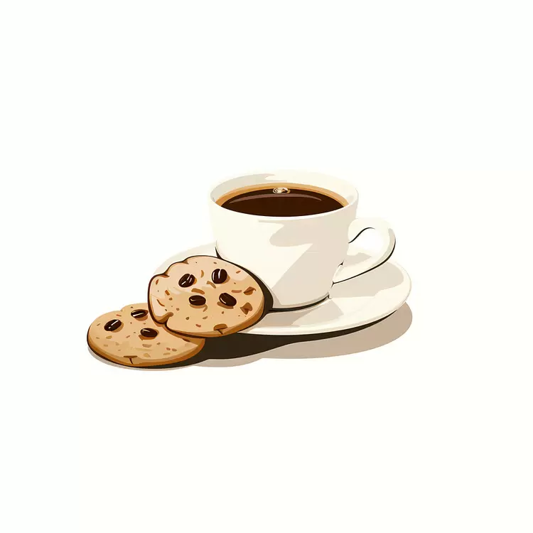 tableware breakfast food Coffee and Cookies cup dish