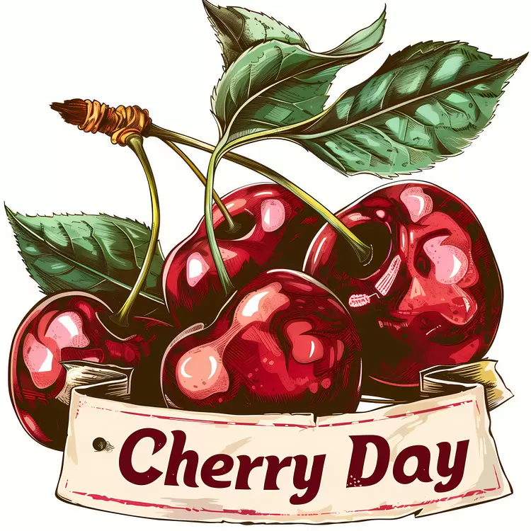 red ripe bough cherries branch
