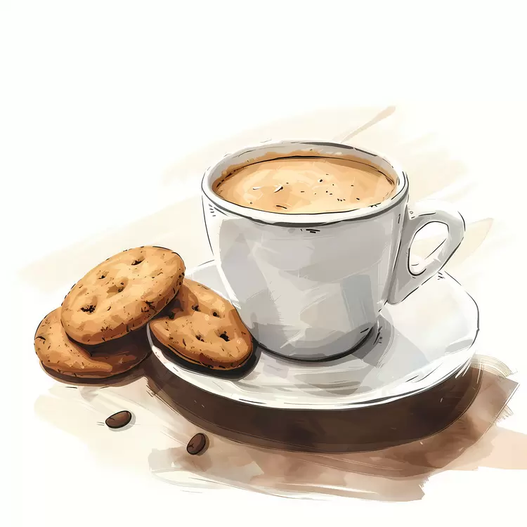 coffee cappuccino cup white plate sweetener