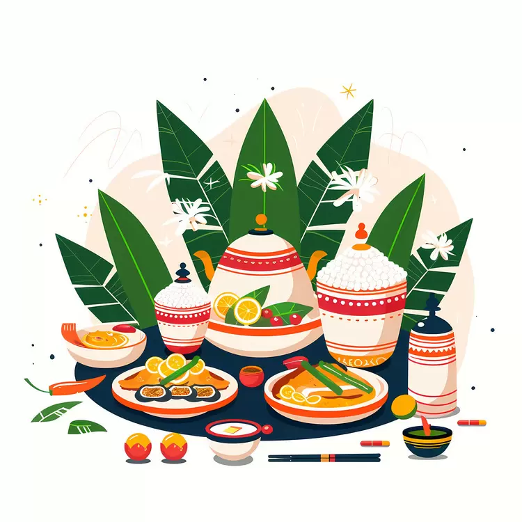 meal setting decoration rice bowl chinese soup