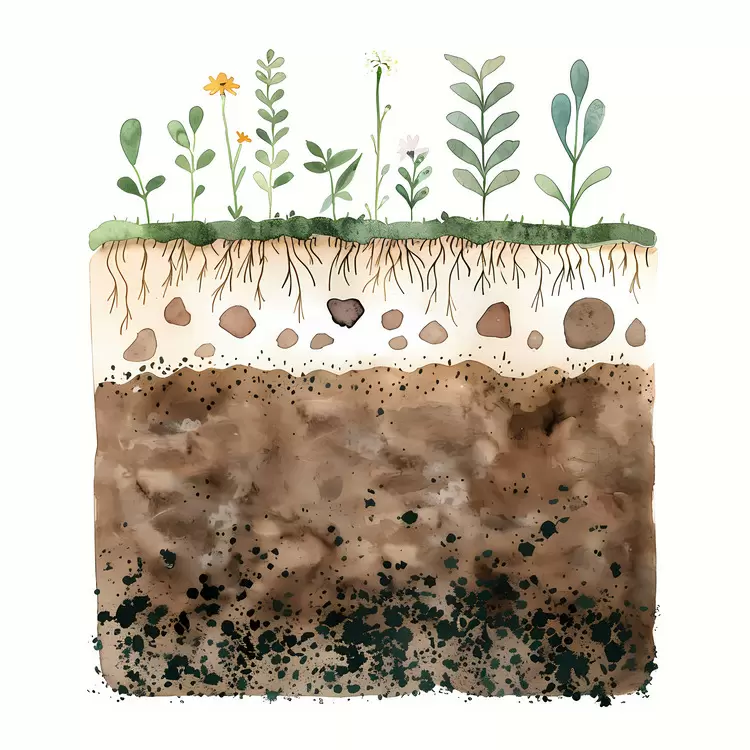 Watercolor Ecosystem Ground cover Flora Soil
