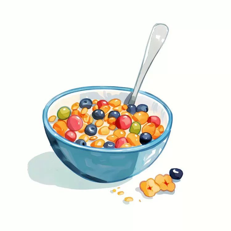 milk Cereal breakfast spoon bowl