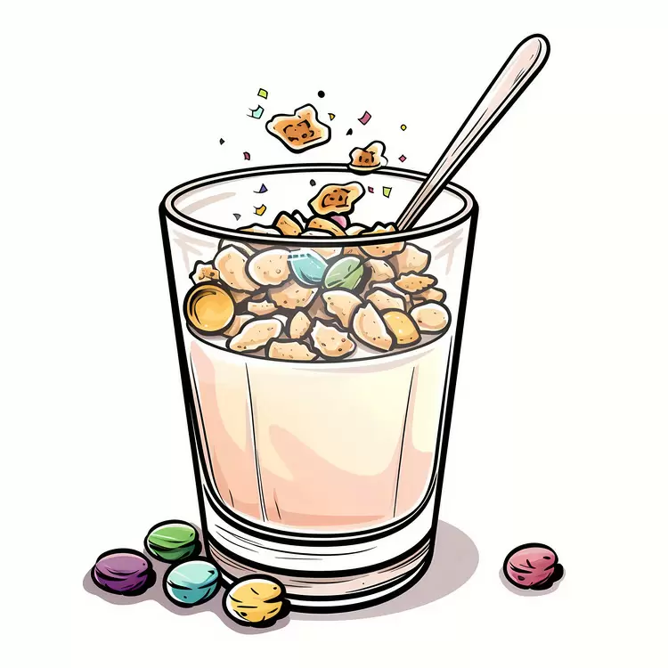Breakfast cereal Chocolate milk Rice krispy treats Fruity pebbles