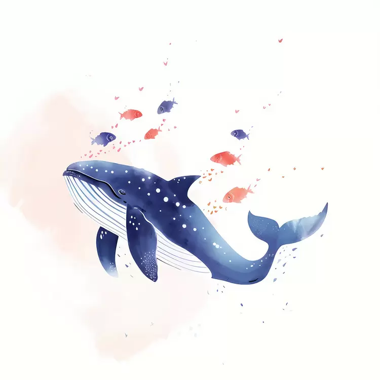 swimming aqua seawater Whale And Fish