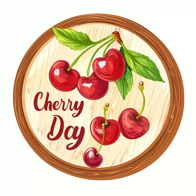 wooden sign Cherry Day cherries fruit ripe