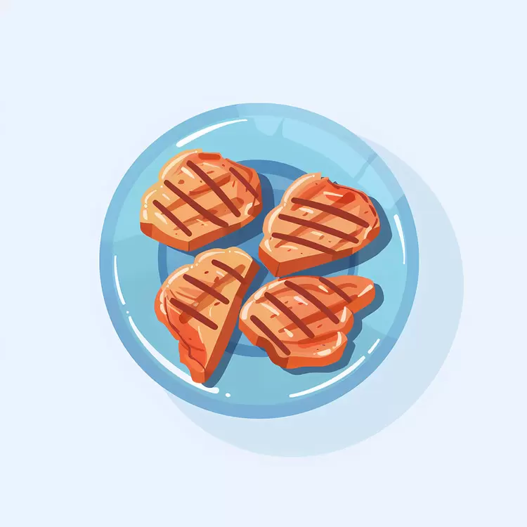 Serving platter Grilled meat Chicken on a plate Food illustration Cooking illustration