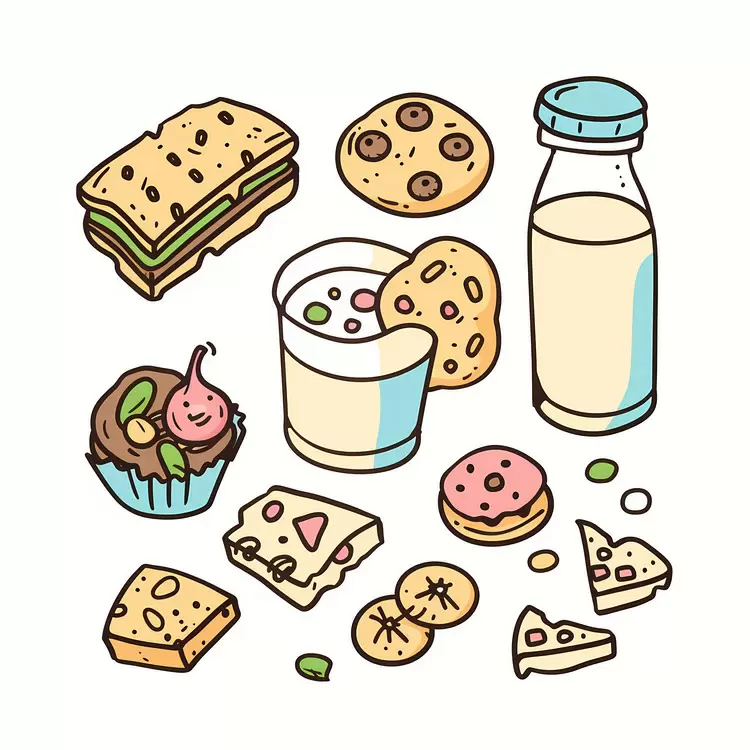 ice cream Cookies and Milk soda jelly beans