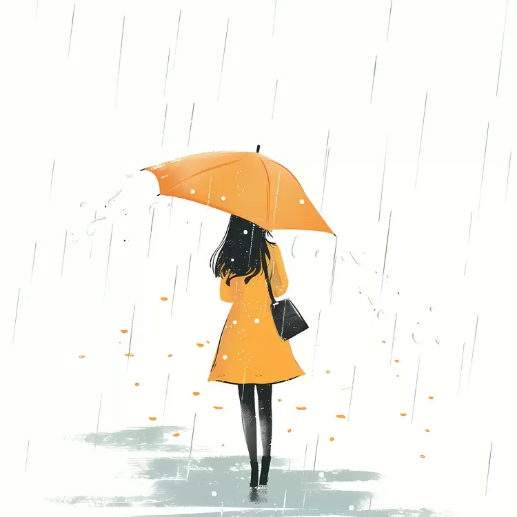 Woman Girl in Raining Walking Footwear