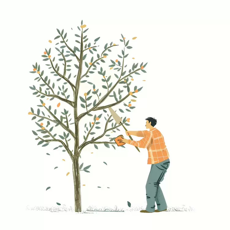 deciduous tree yard care green tree lush tree chainsaw