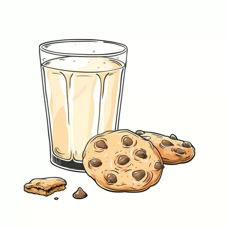 Cookies and Milk Baked Goods Sweet Treat Desserts