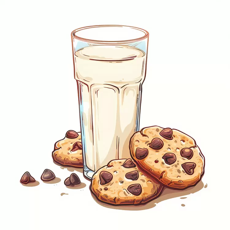 Cookies and Milk Baked goods Chocolate Chips Butter