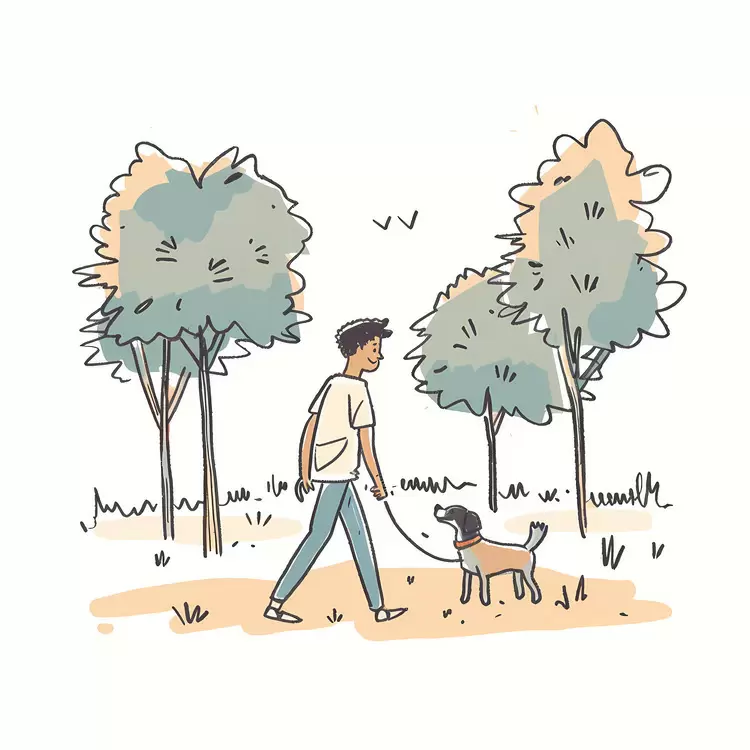 trail stroll natural scenery woods dog