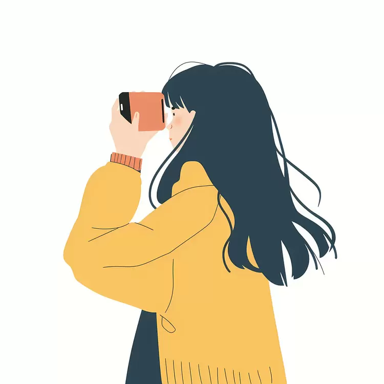 smiling Girl taking selfie close up shot hands on hips natural lighting