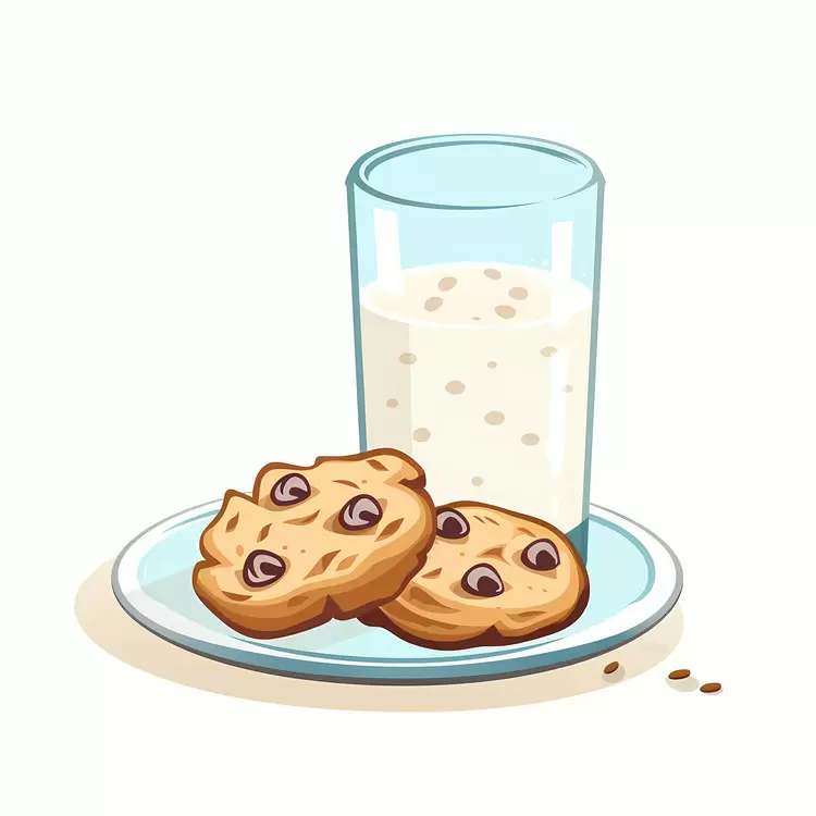 Bowl Plate Cookies and Milk Chocolate chip cookie