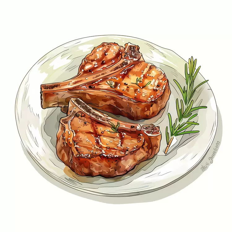 Pork chops Grilled Appetizers Food Skewers