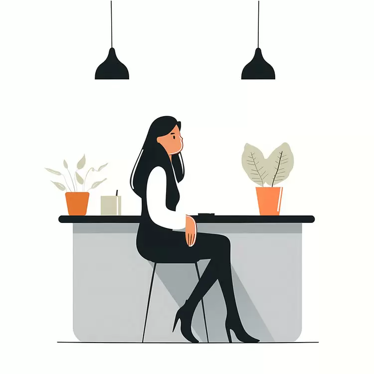 executive professional flat design minimalistic potted plant