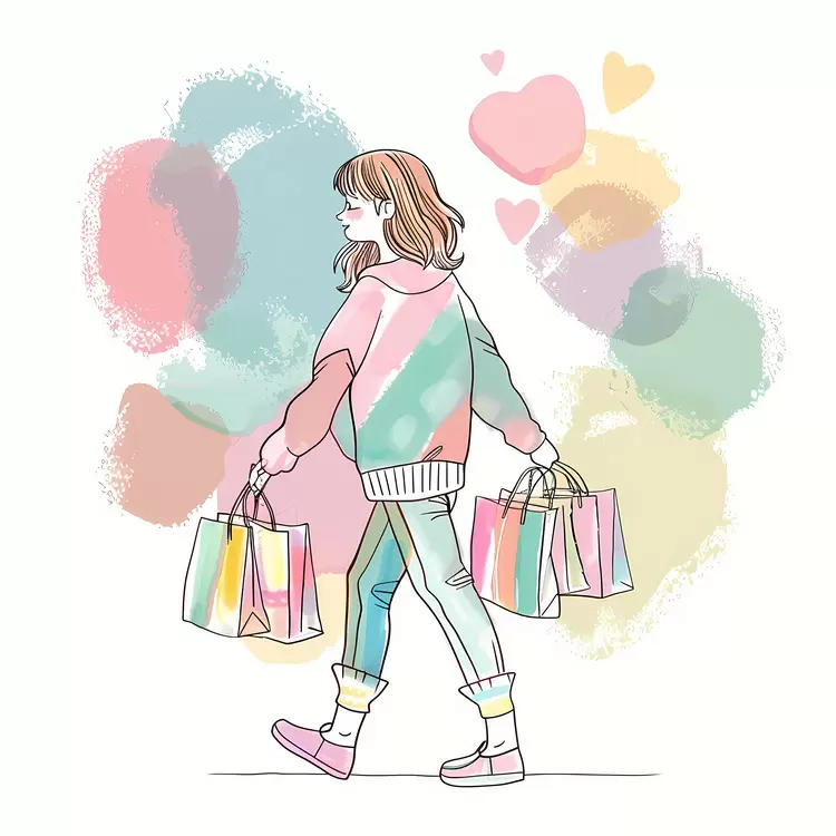 playful hand drawn colorful fashion girl