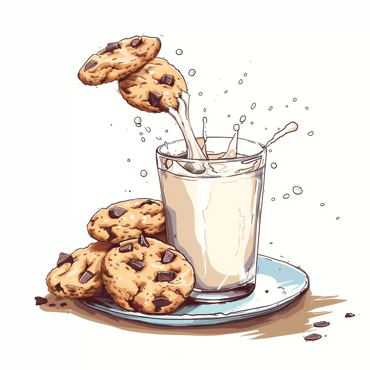 fork Cookies and Milk mug plate chocolate chip cookies