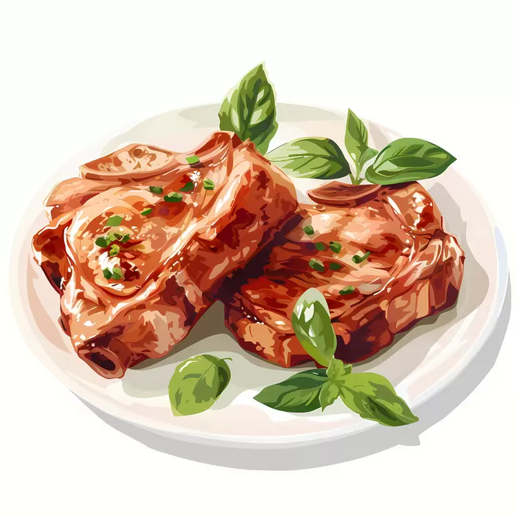 Cooked Grilled Rare Fresh Pork chops