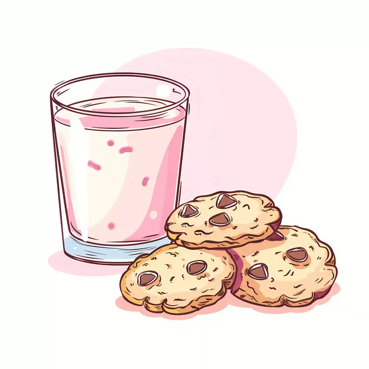 cup pink straw glass milk
