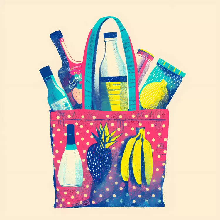 beverage selection colorful beverages food items fruits and vegetables