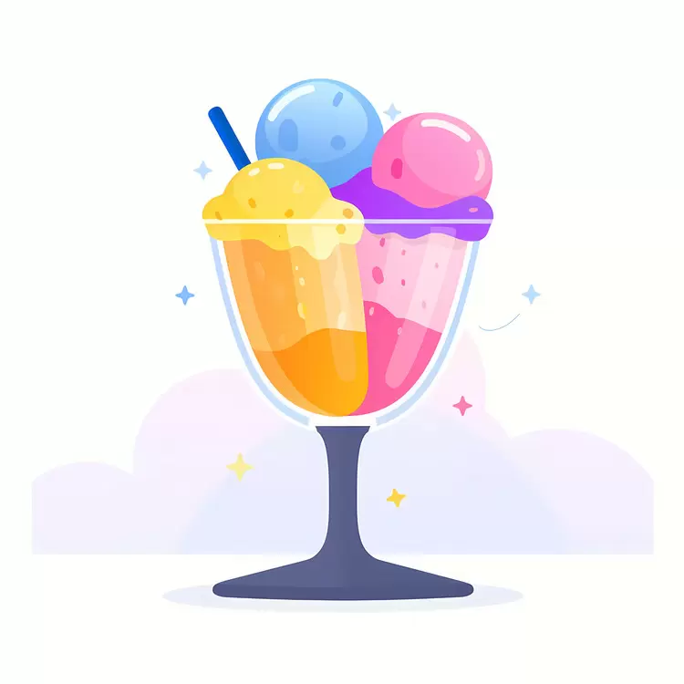 Fun Yum Colorful Ice cream Creamy and delicious