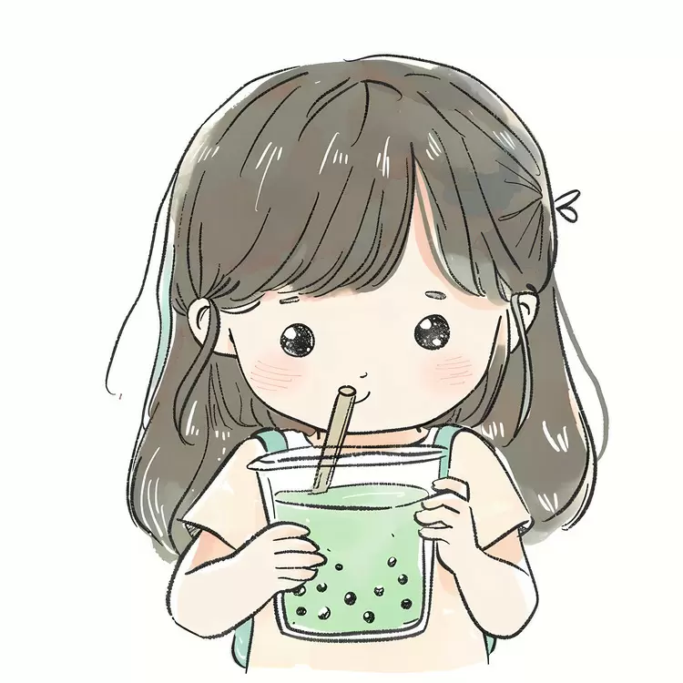 beverage Girl drinking bubble tea fruit Girl drinking bubble tea