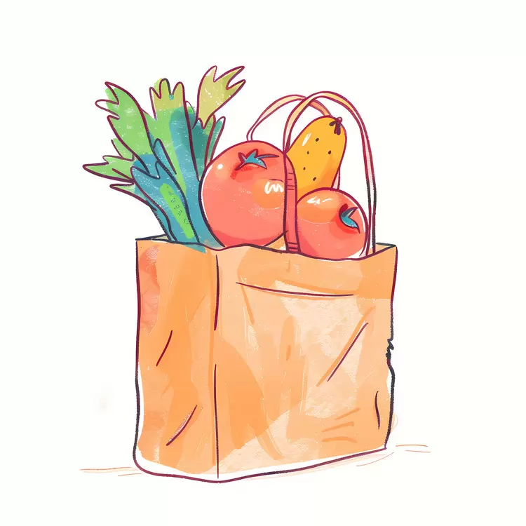 Vegetables Fruit Bag of groceries Food