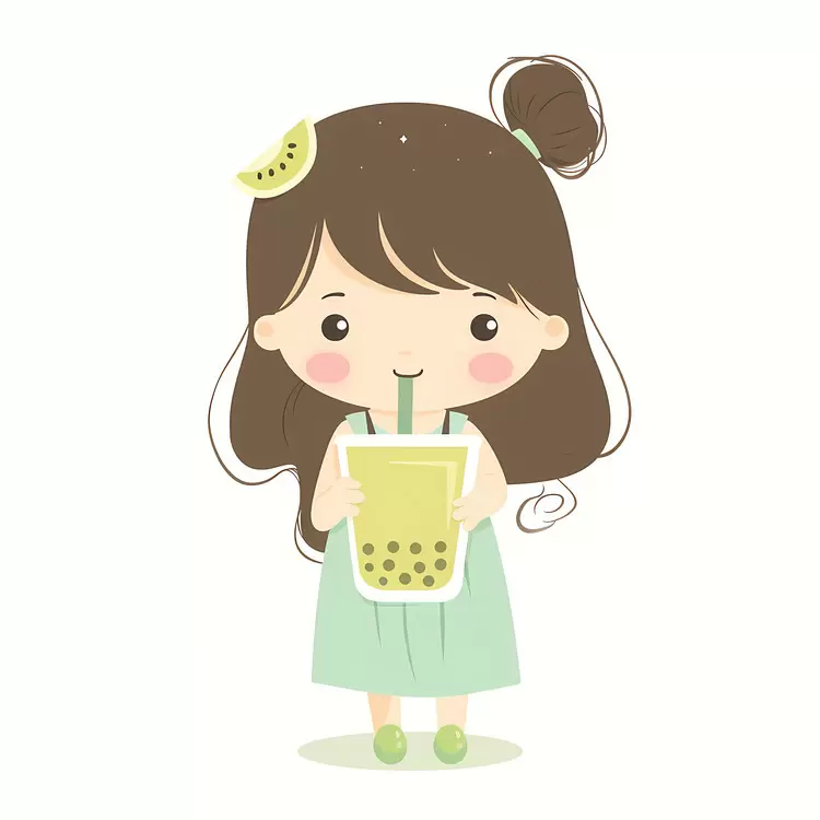 girl cartoon bubble gum toast childlike
